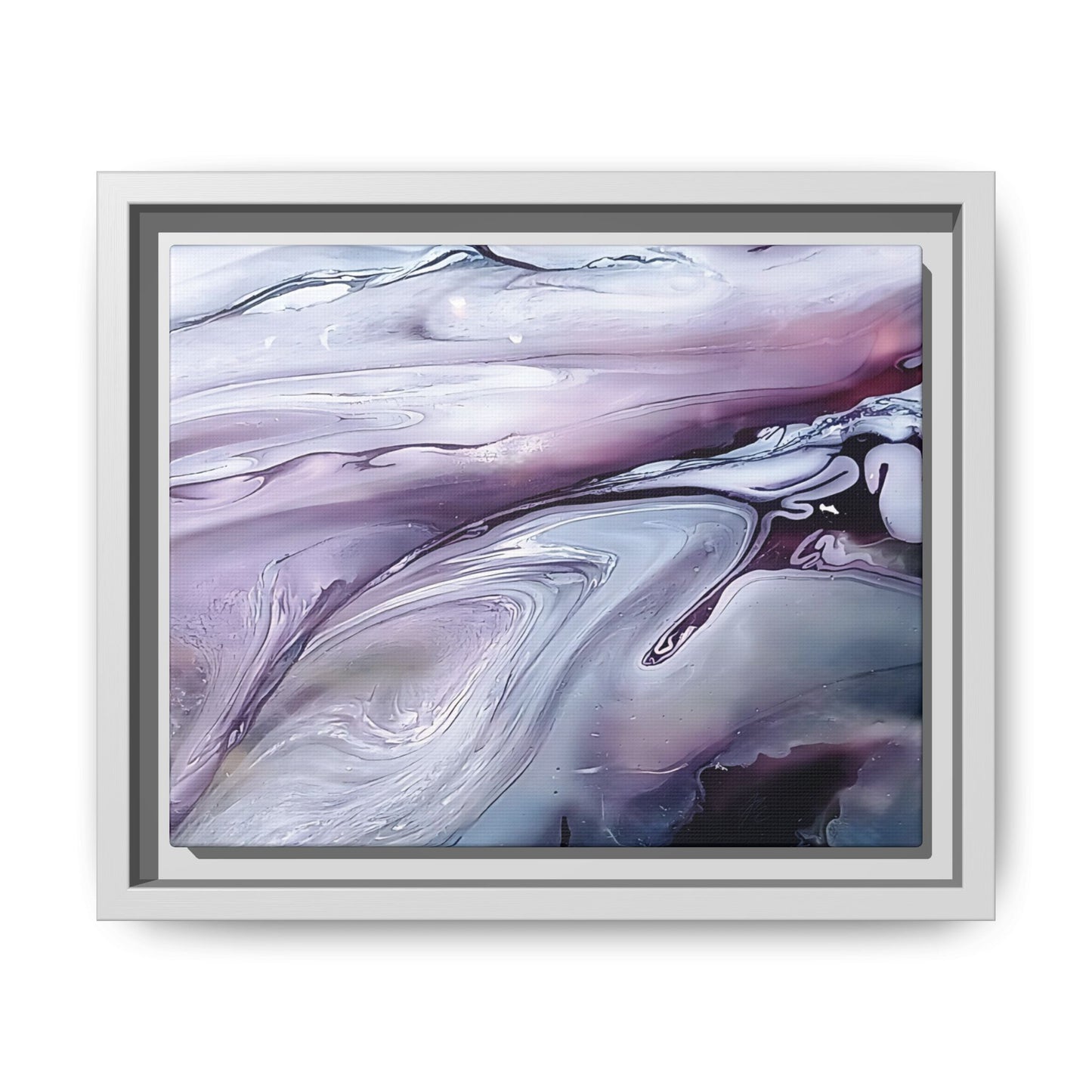 Large Framed Canvas Wall Art – Purple Abstract Resin Ink Print – Modern Minimalist Artwork for Bedroom, Living Room, or Office – Luxury Gift for Art Lovers