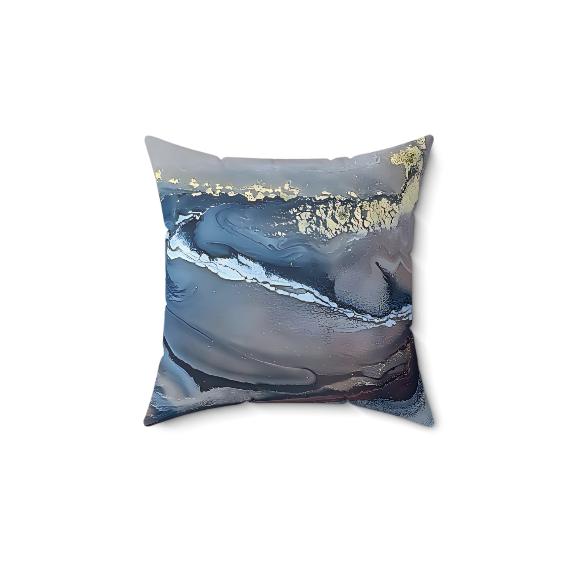 Decorative pillow with abstract design on a white background