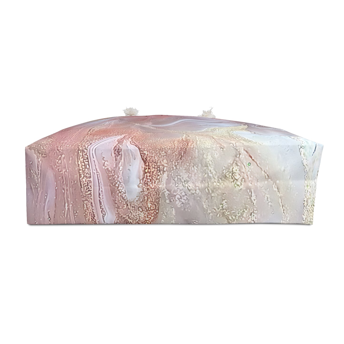 Marbled patterned tote bag bottom on a white background
