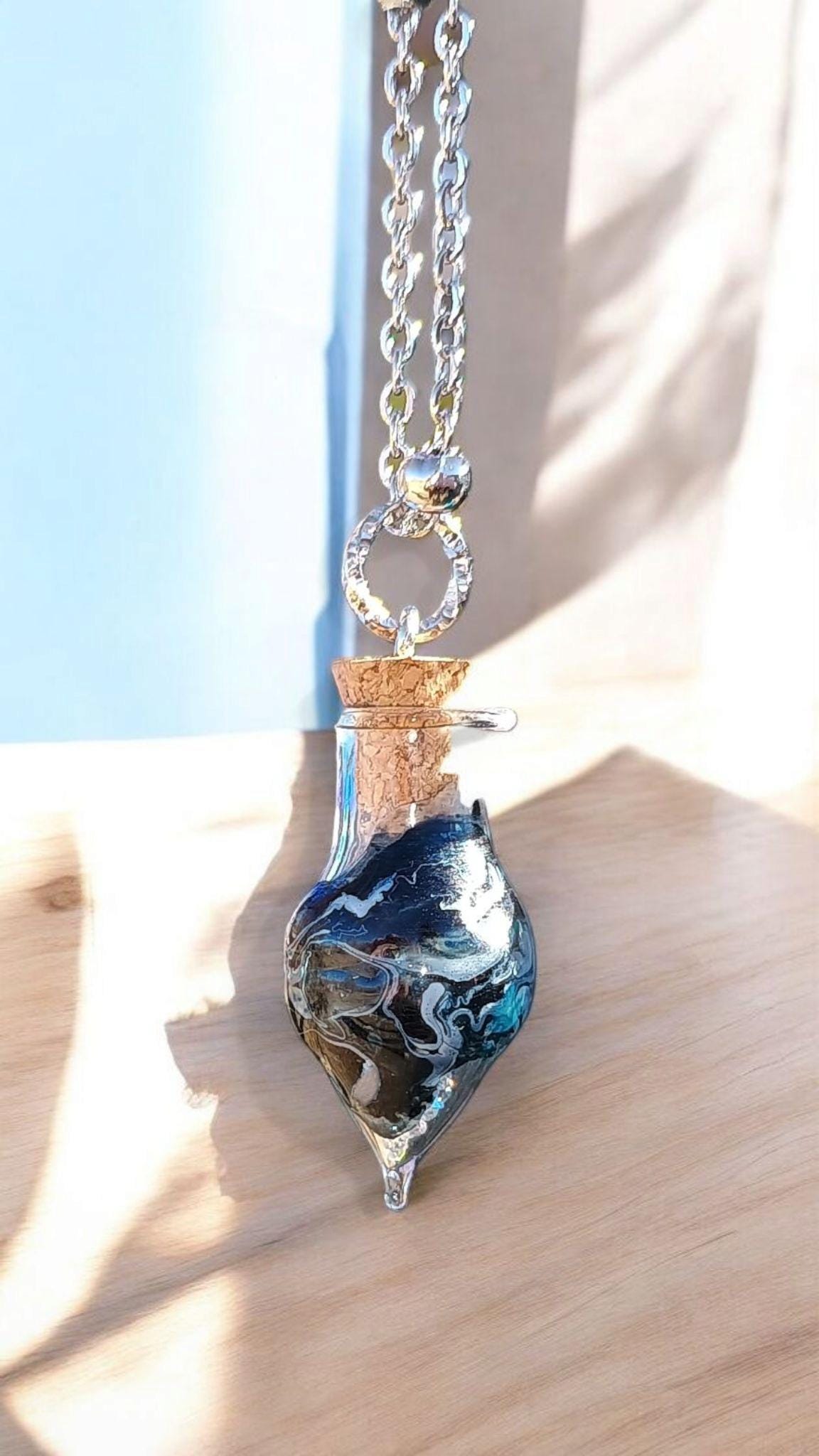 Glass Teardrop Keepsake Necklace - Memorial Cremation Jewelry for Ashes | Personalized Urn Pendant Gift