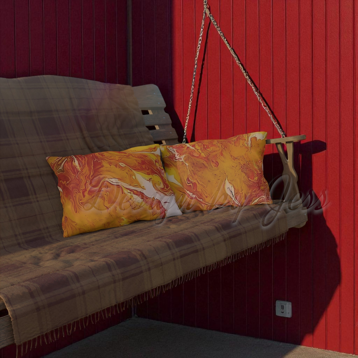 Sunflower Outdoor Pillow – UV Resistant Abstract Patio Cushion