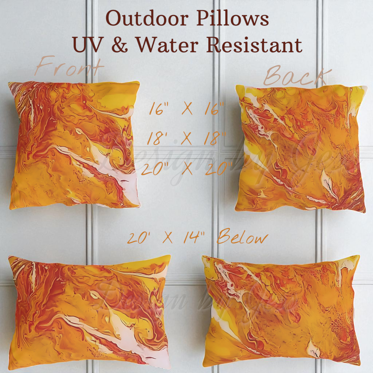 Sunflower Outdoor Pillow – UV Resistant Abstract Patio Cushion
