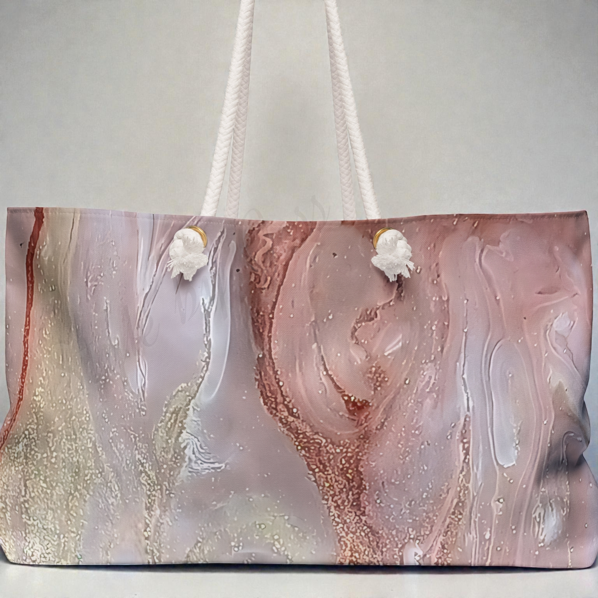 Tote bag with marbled design on a plain background a Style By Jess