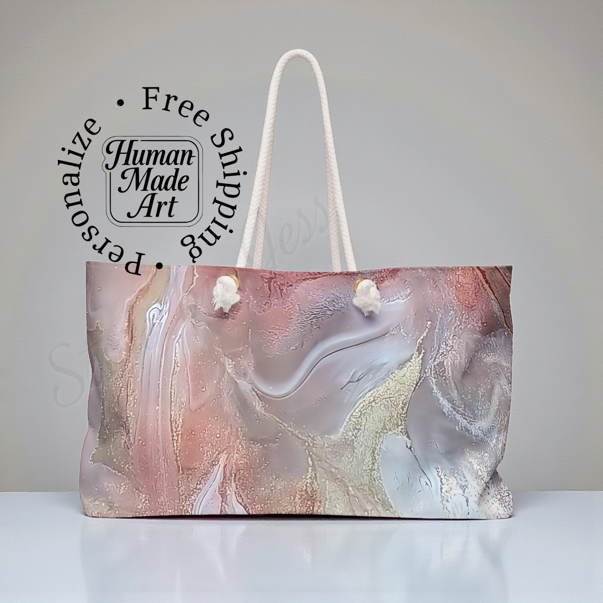 Tote bag with abstract design on a white background original art print created by Style By Jess a Gotta Have It Design