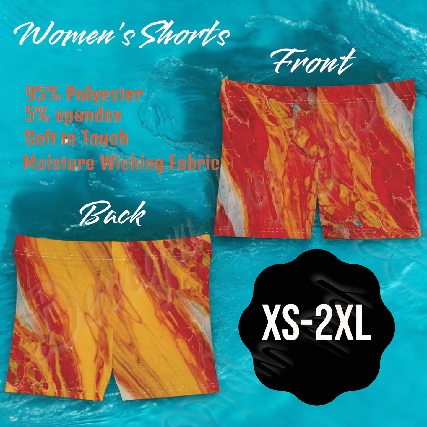 Women's Spandex Booty Shorts | Yoga Gym Biker Rave EDM Abstract Art Print XS–2XL