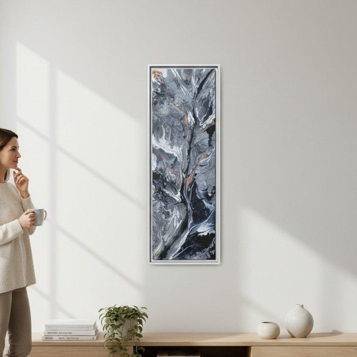 Large Vertical Floating Framed Canvas Print | Abstract Fluid Art | Style By Jess
