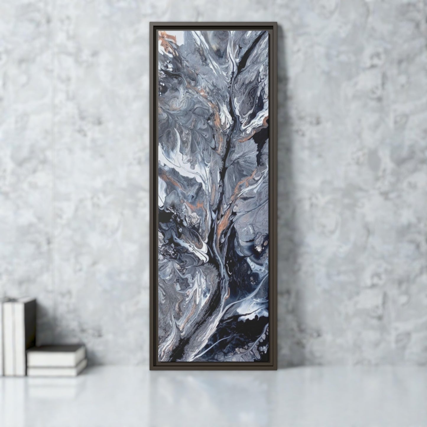 Large Vertical Floating Framed Canvas Print | Abstract Fluid Art | Style By Jess