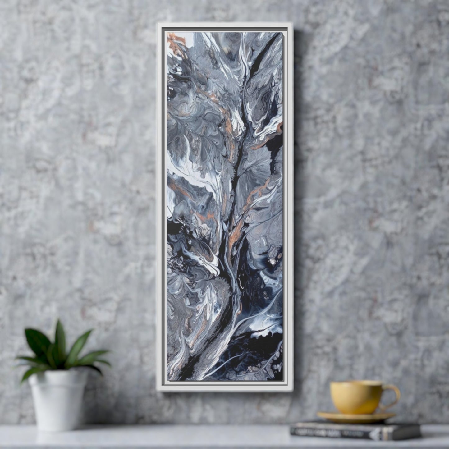 Large Vertical Floating Framed Canvas Print | Abstract Fluid Art | Style By Jess