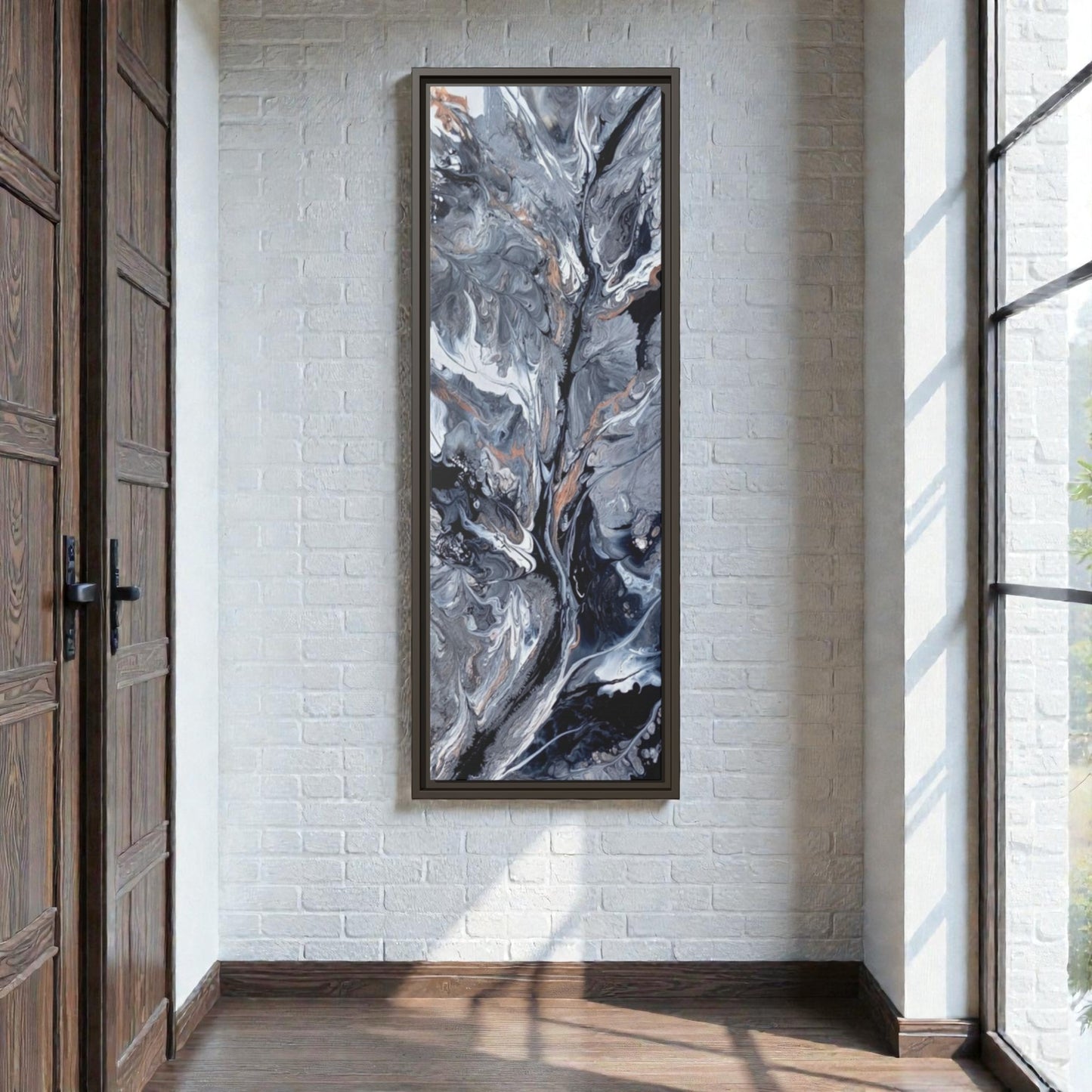 Large Vertical Floating Framed Canvas Print | Abstract Fluid Art | Style By Jess