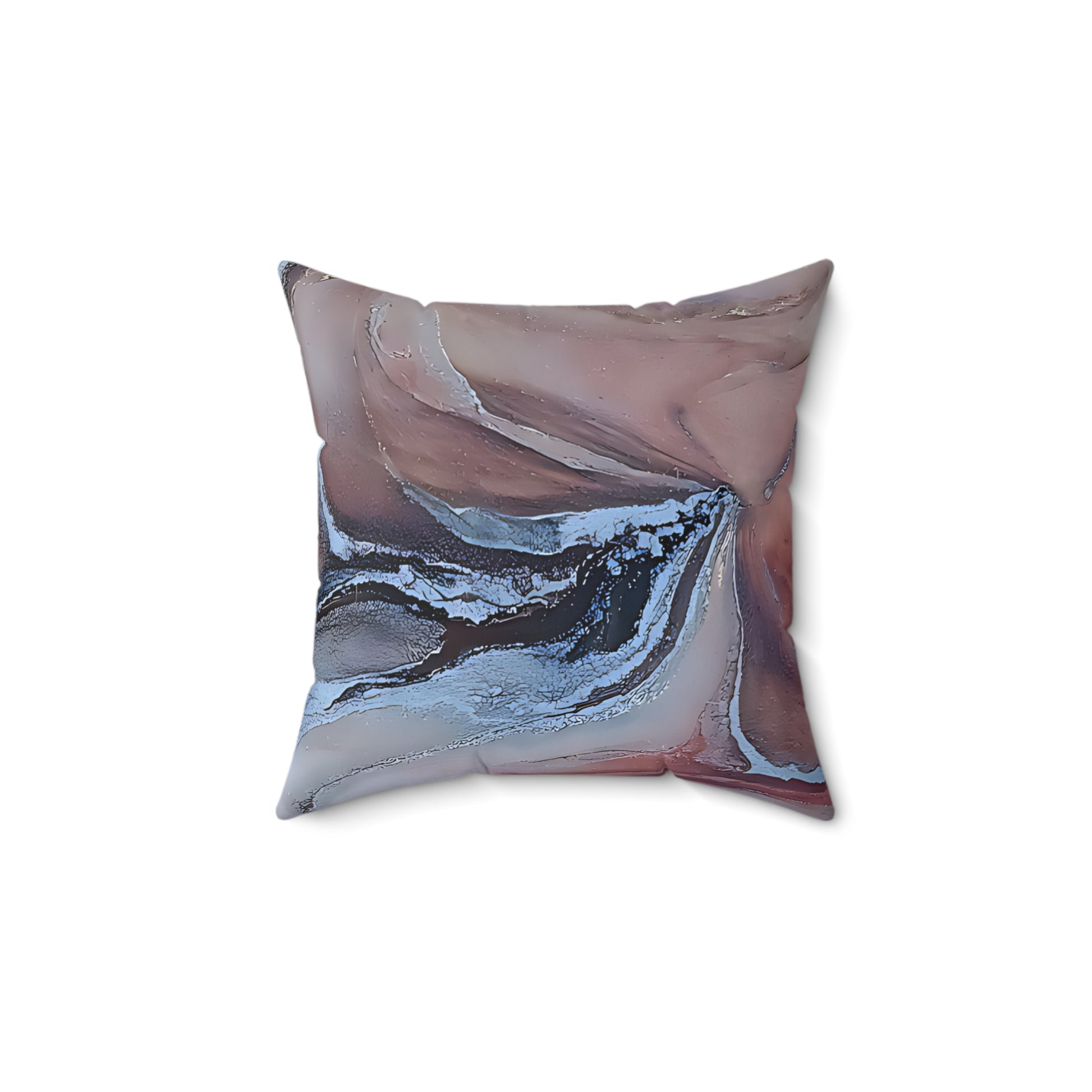 Decorative pillow with abstract design on a white background