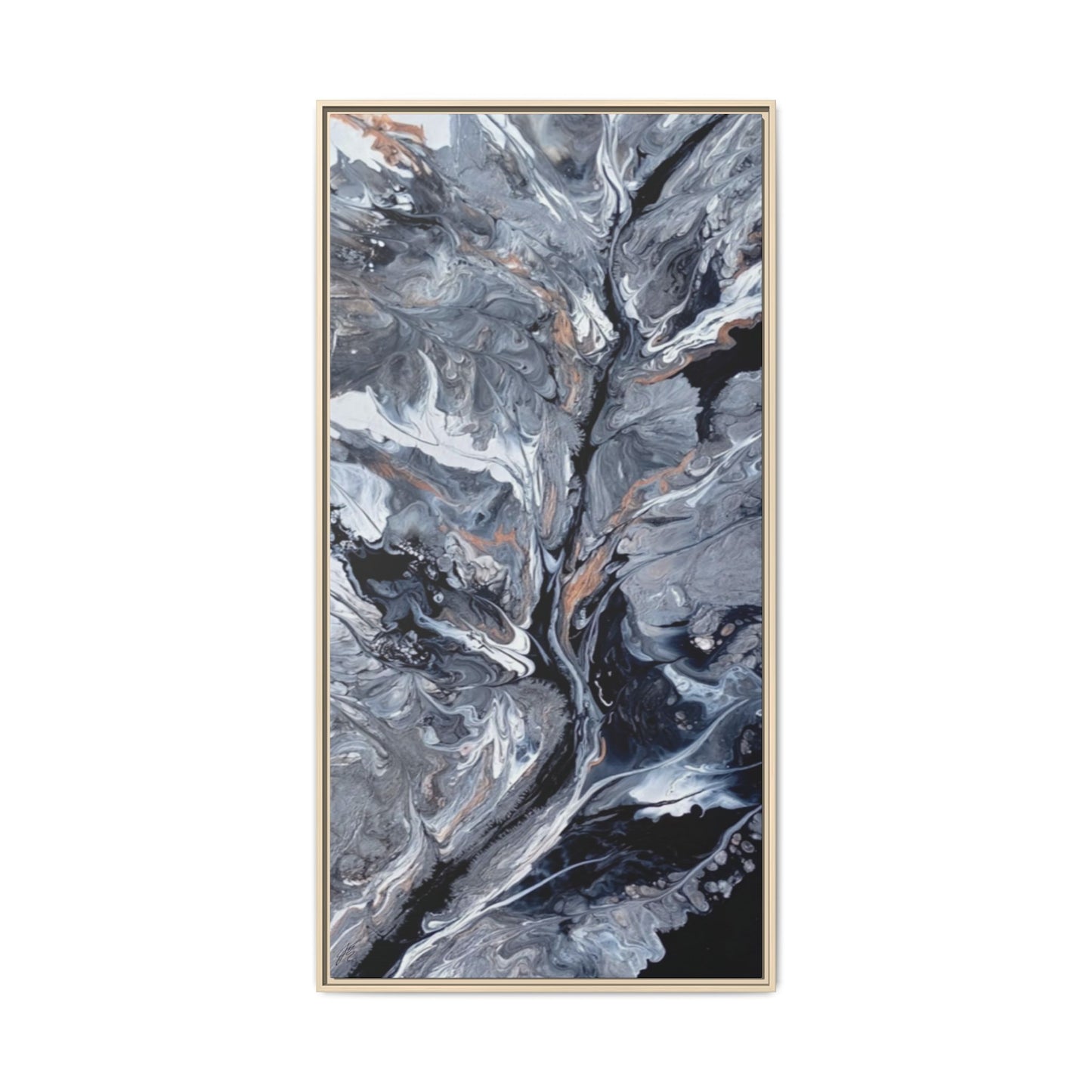 Large Vertical Floating Framed Canvas Print | Abstract Fluid Art | Style By Jess