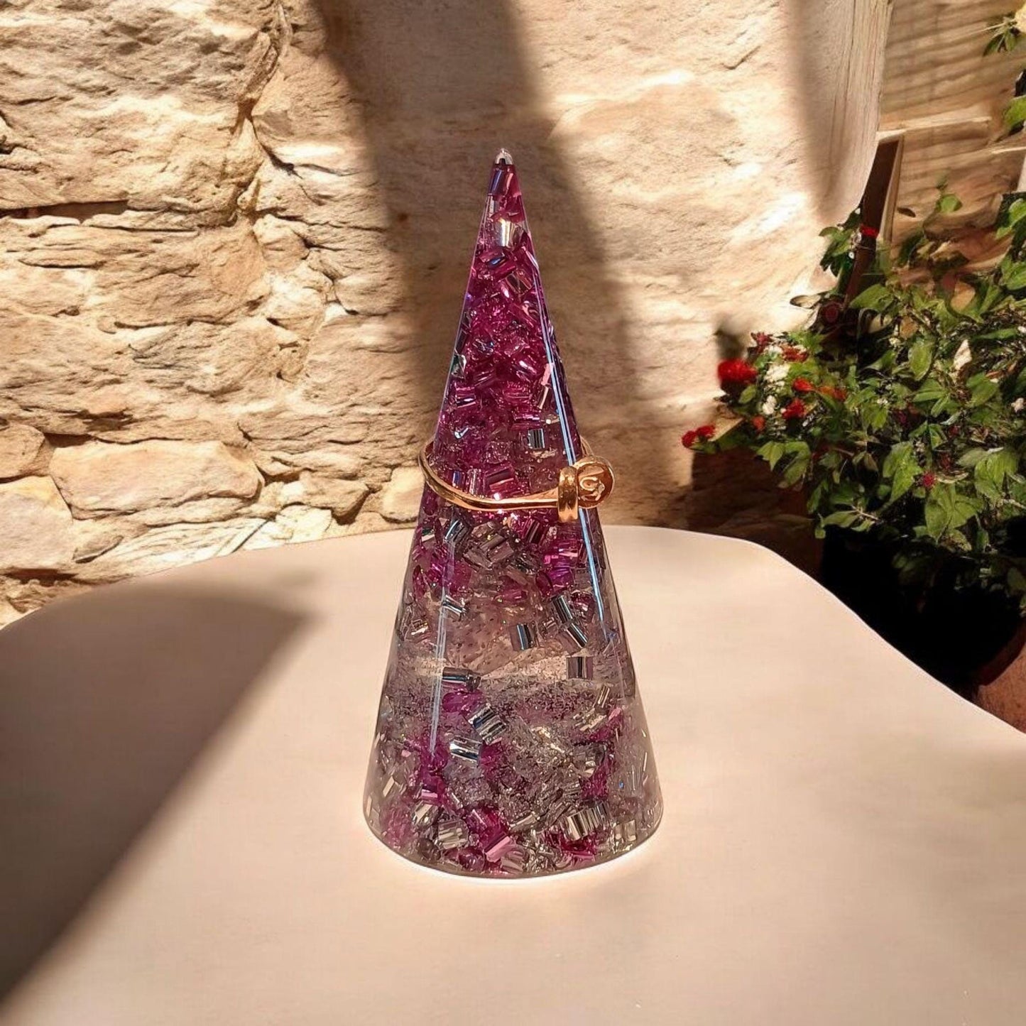 Ring Holder for Jewelry - Handmade Purple Silver Ring Cone Display Organizer Gift for Her