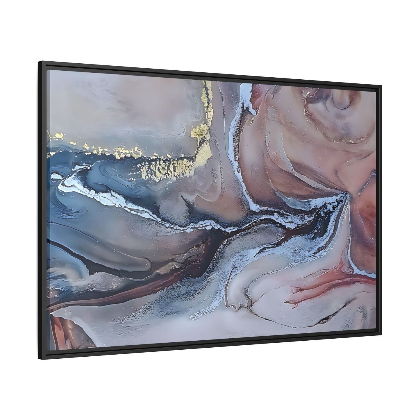 Large Abstract Wall Art Canvas Print Blue Gold Modern Bedroom Living Room Decor