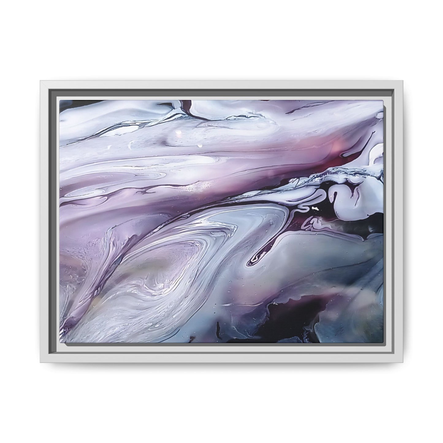 Large Framed Canvas Wall Art – Purple Abstract Resin Ink Print – Modern Minimalist Artwork for Bedroom, Living Room, or Office – Luxury Gift for Art Lovers