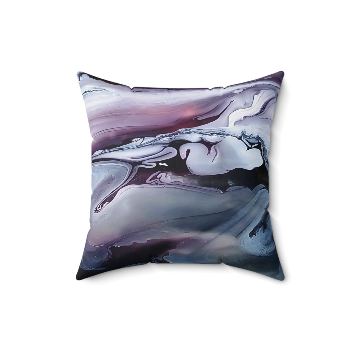 Decorative pillow with abstract design on a white background