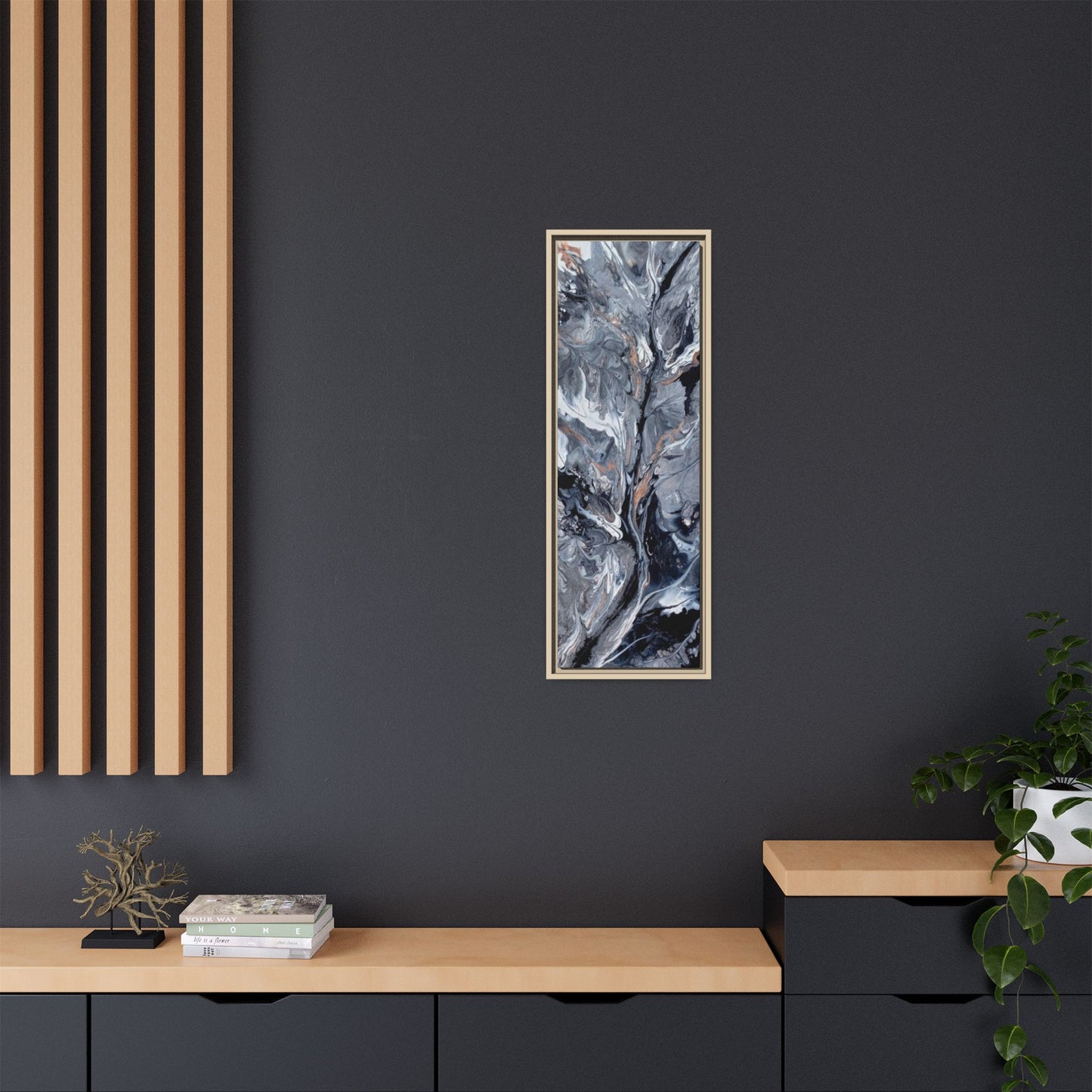 Large Vertical Floating Framed Canvas Print | Abstract Fluid Art | Style By Jess