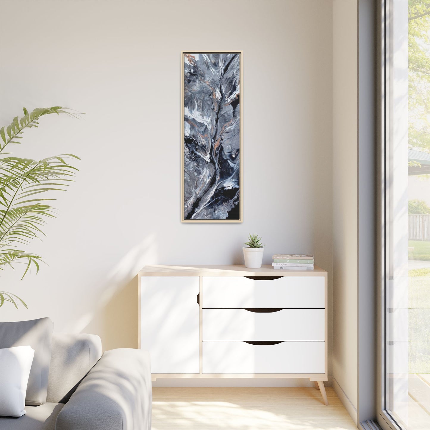 Large Vertical Floating Framed Canvas Print | Abstract Fluid Art | Style By Jess