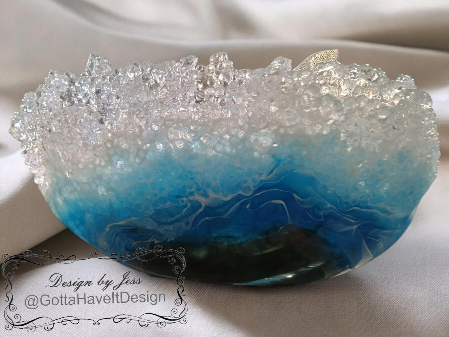 Ocean wave bowl with blue and white gradient on a neutral background, featuring 'Gotta Have lt Design' branding.