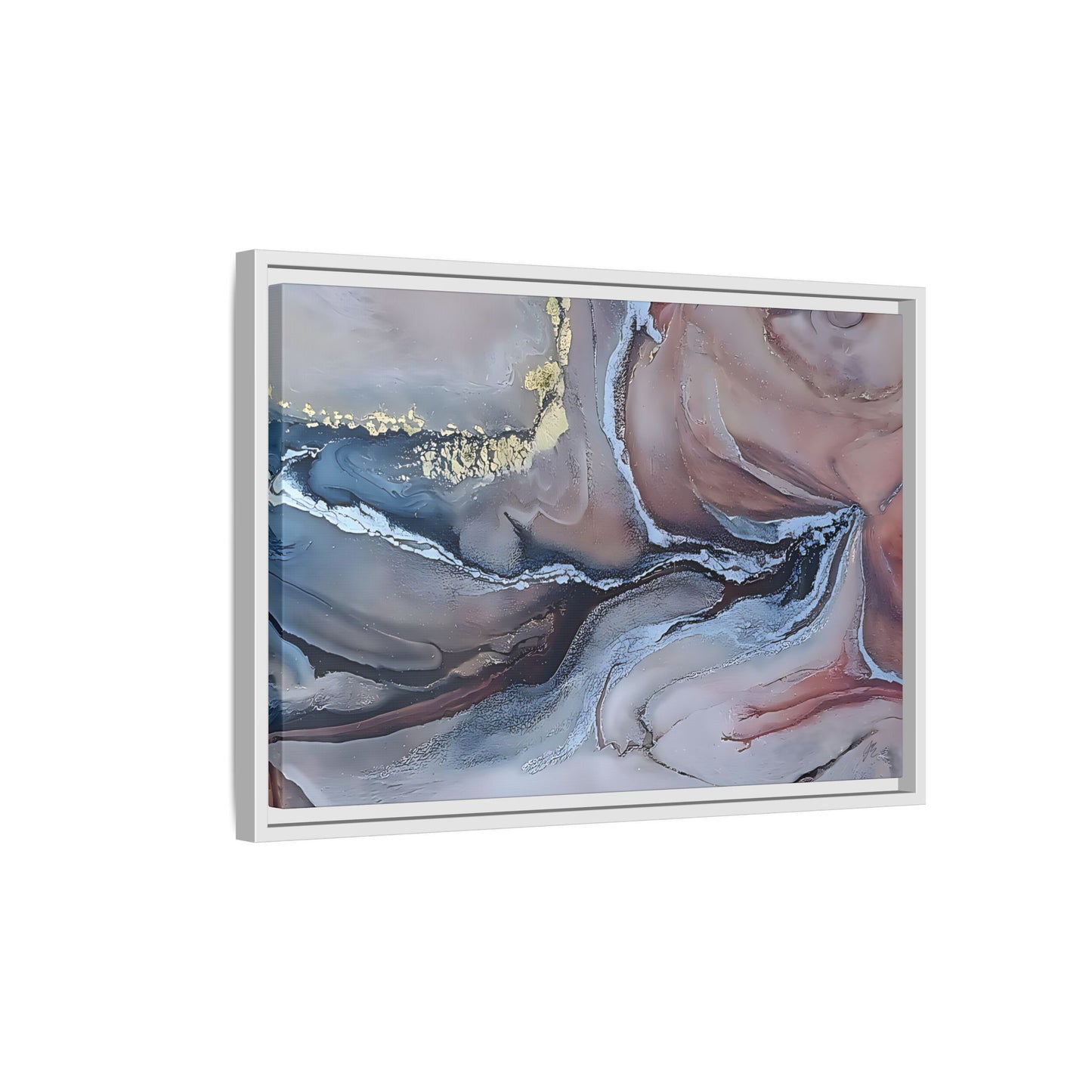 Large Abstract Wall Art Canvas Print Blue Gold Modern Bedroom Living Room Decor