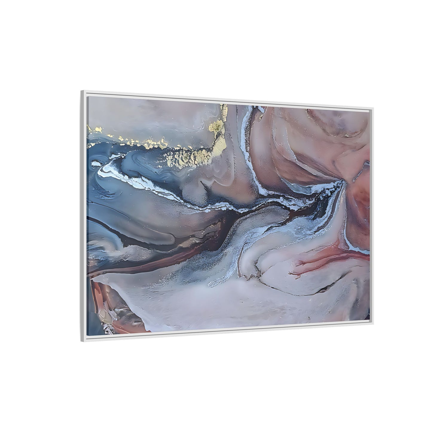 Large Abstract Wall Art Canvas Print Blue Gold Modern Bedroom Living Room Decor