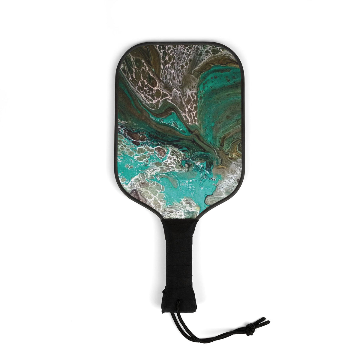 Pickleball Paddle Set | Teal Abstract Art Print, 2 Paddles & 2 Balls