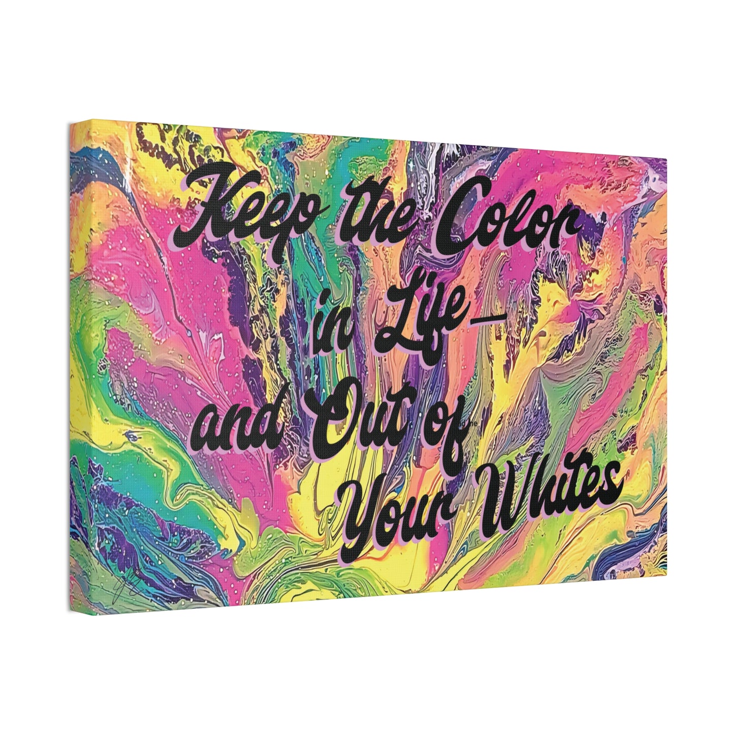 Laundry Room Wall Art Canvas - Keep the Color in Life Quote - Colorful Abstract Decor