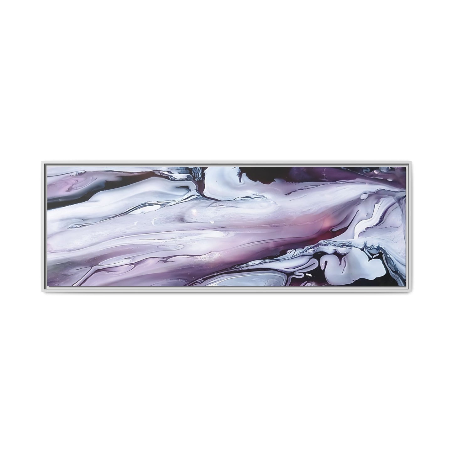 Large Framed Canvas Wall Art – Purple Abstract Resin Ink Print – Modern Minimalist Artwork for Bedroom, Living Room, or Office – Luxury Gift for Art Lovers