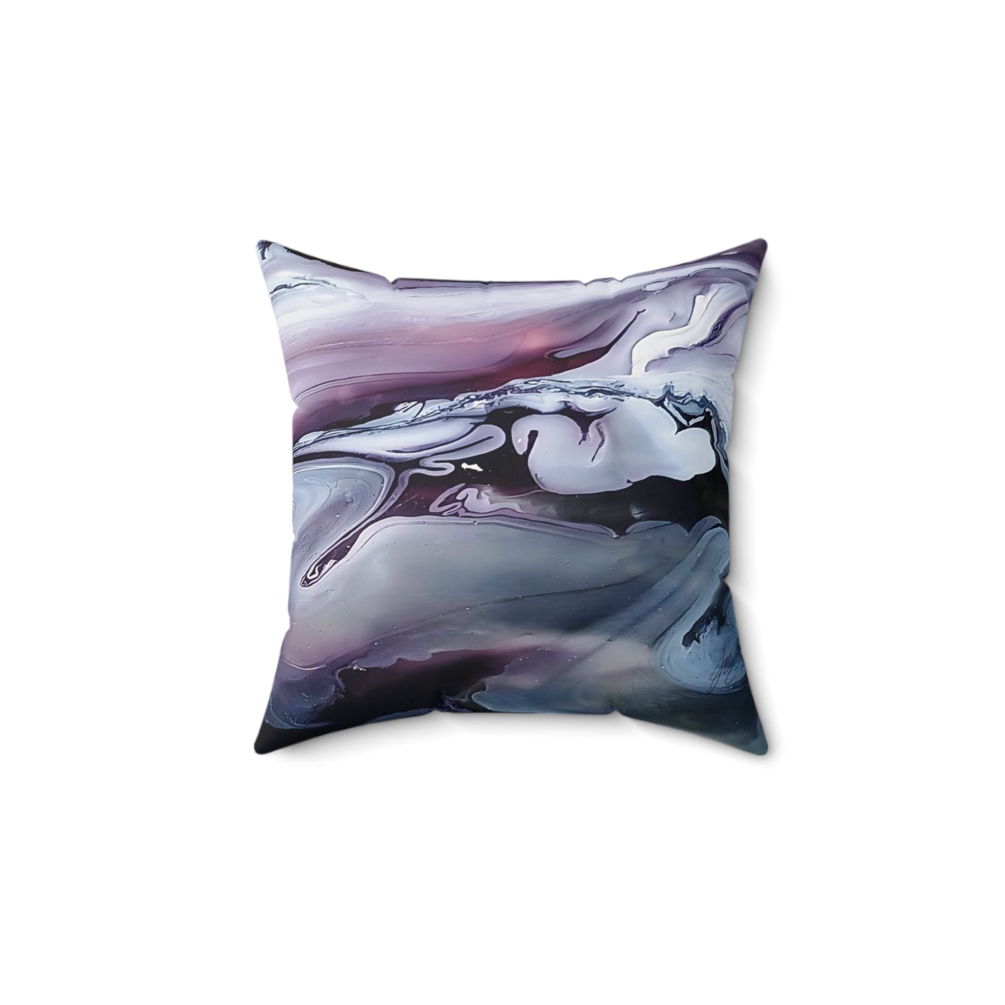 Decorative pillow with abstract design on a white background