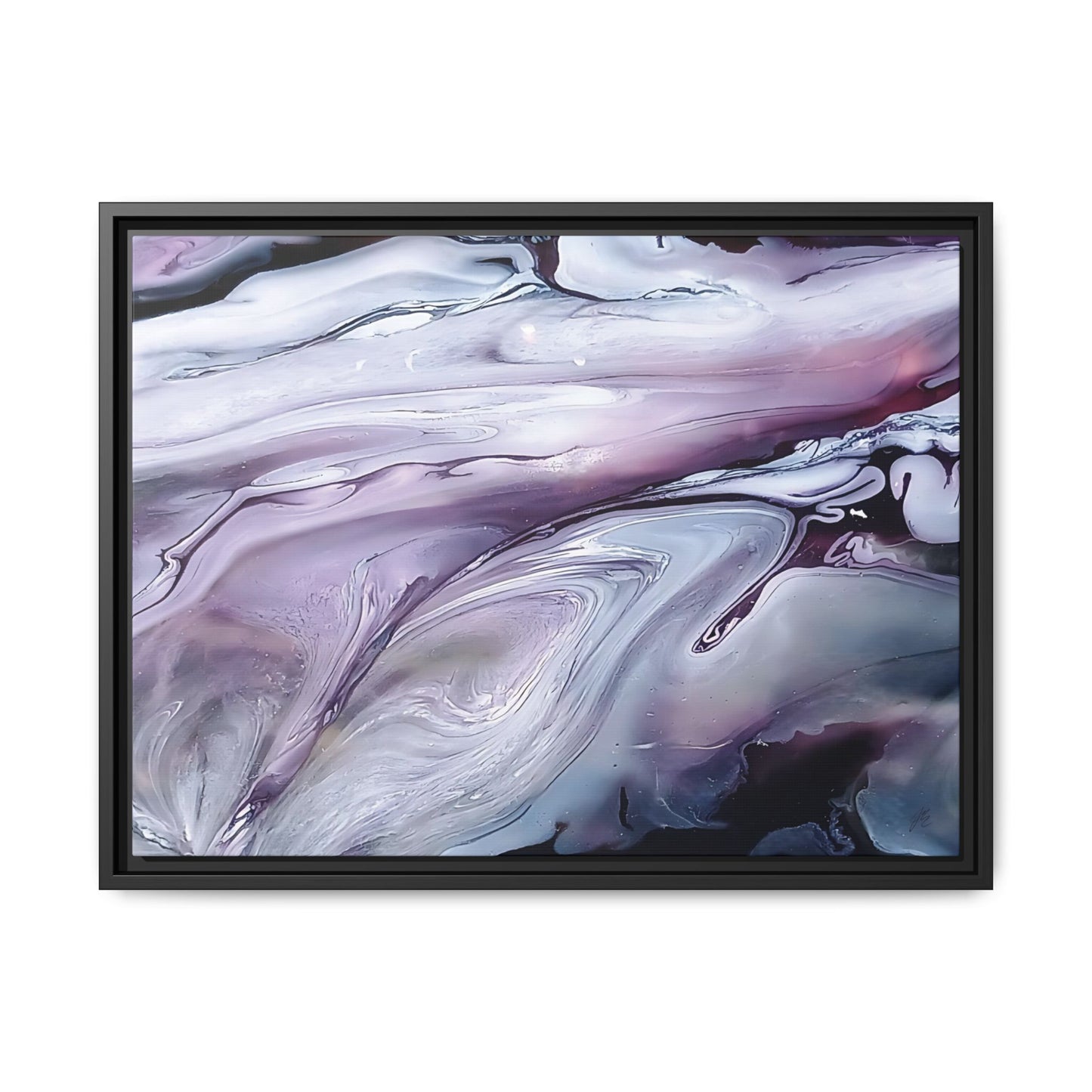 Large Framed Canvas Wall Art – Purple Abstract Resin Ink Print – Modern Minimalist Artwork for Bedroom, Living Room, or Office – Luxury Gift for Art Lovers