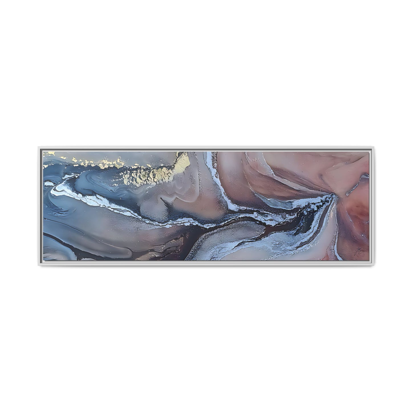 Large Abstract Wall Art Canvas Print Blue Gold Modern Bedroom Living Room Decor