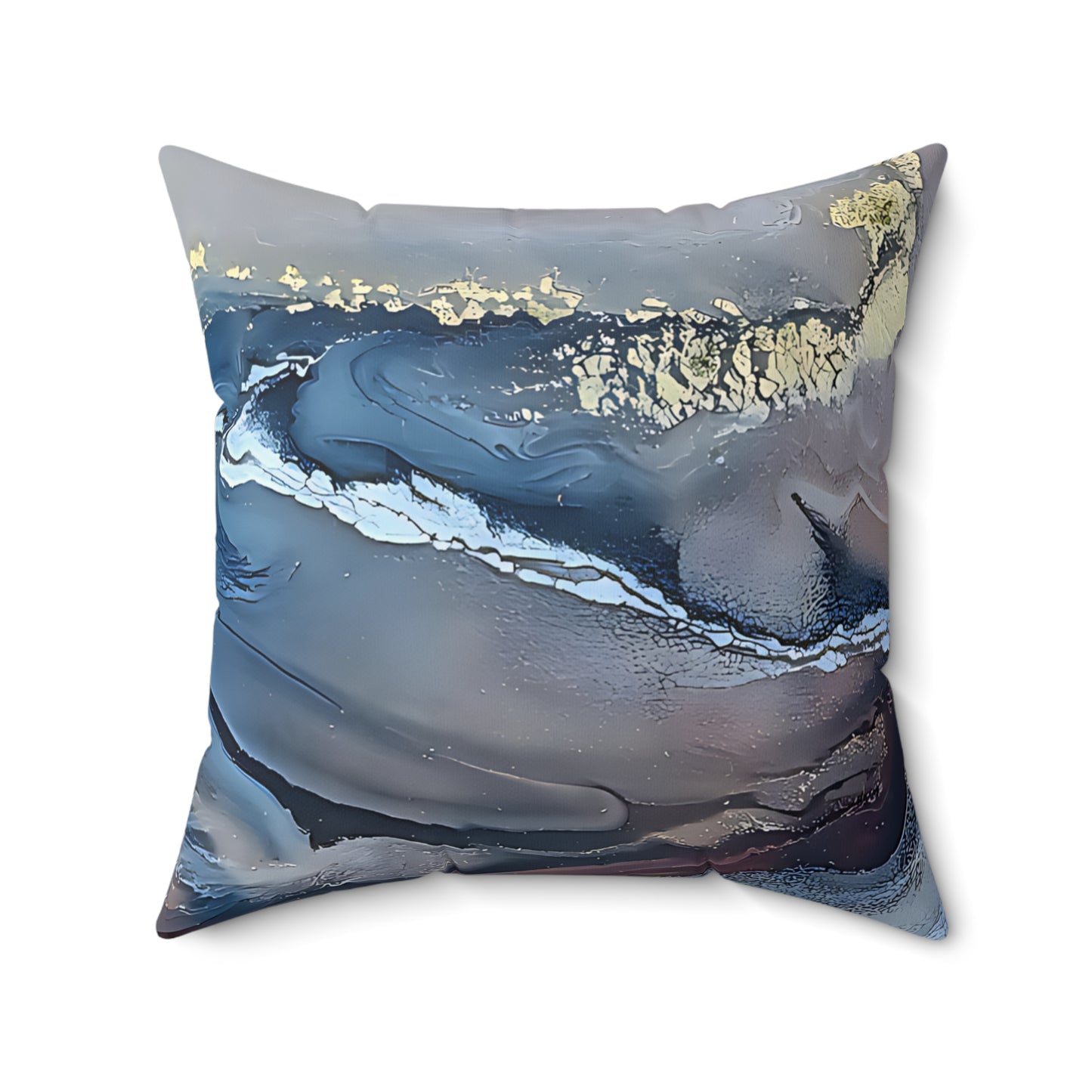 Decorative pillow with abstract design on a white background