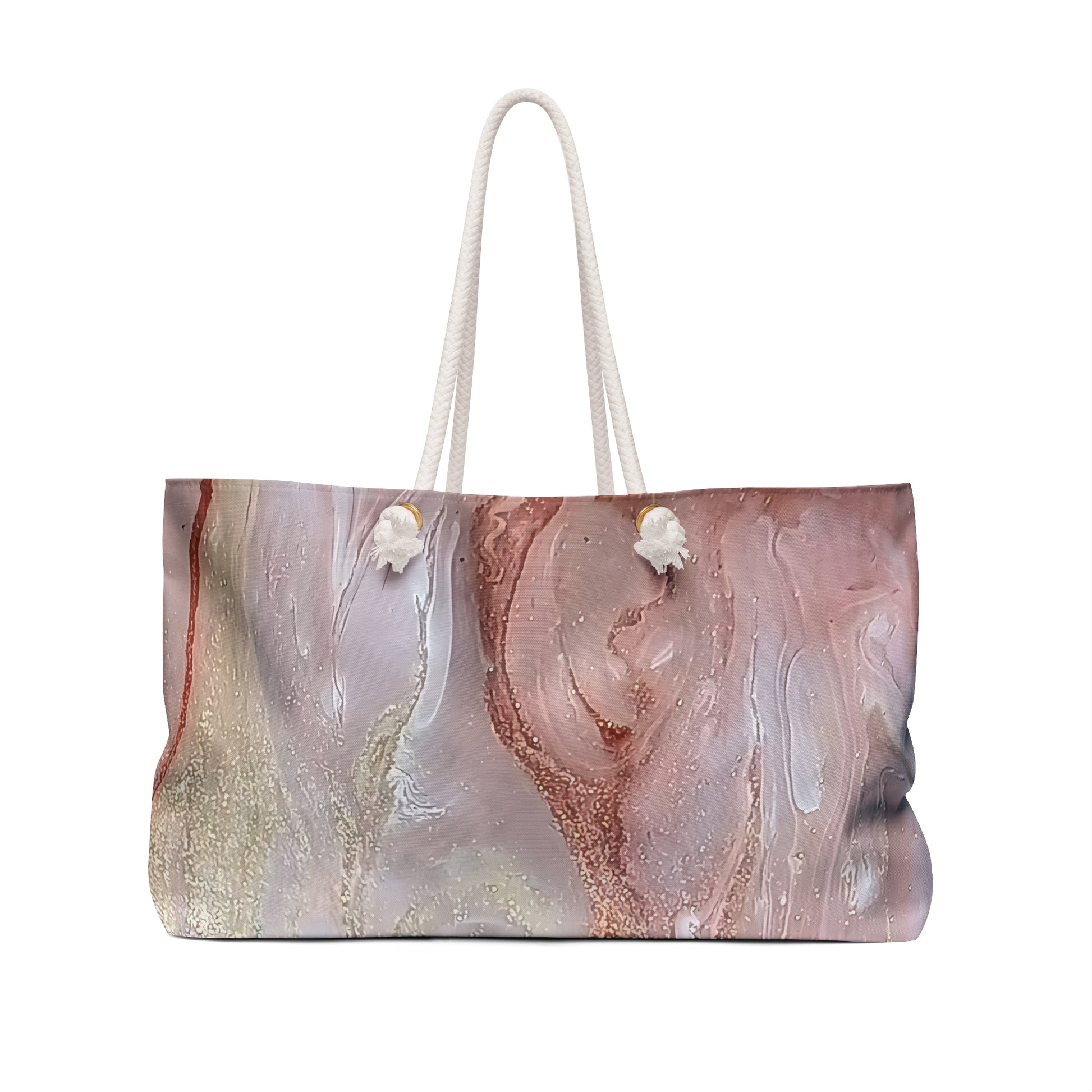 Marbled patterned tote bag with a handle on a white background a Style By Jess