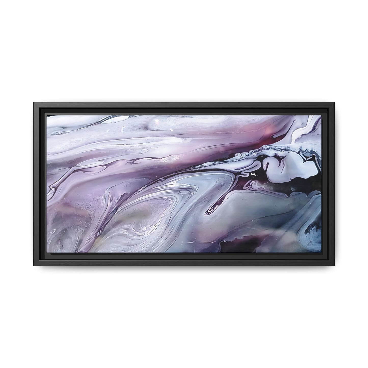 Large Framed Canvas Wall Art – Purple Abstract Resin Ink Print – Modern Minimalist Artwork for Bedroom, Living Room, or Office – Luxury Gift for Art Lovers