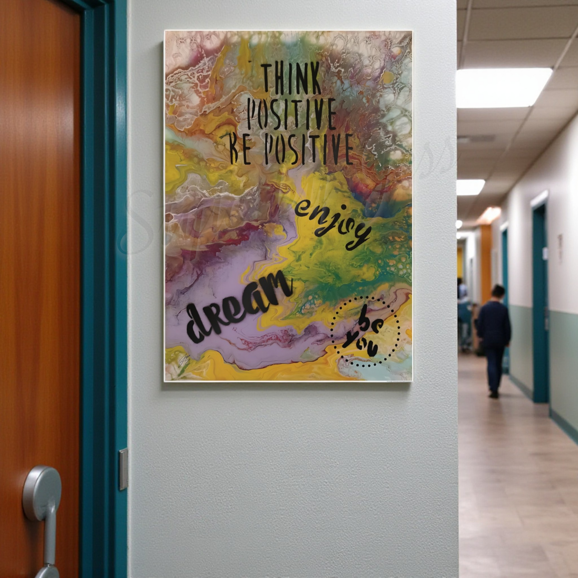 Colorful motivational poster with affirmation quotes on a wall in a school hallway a Style By Jess