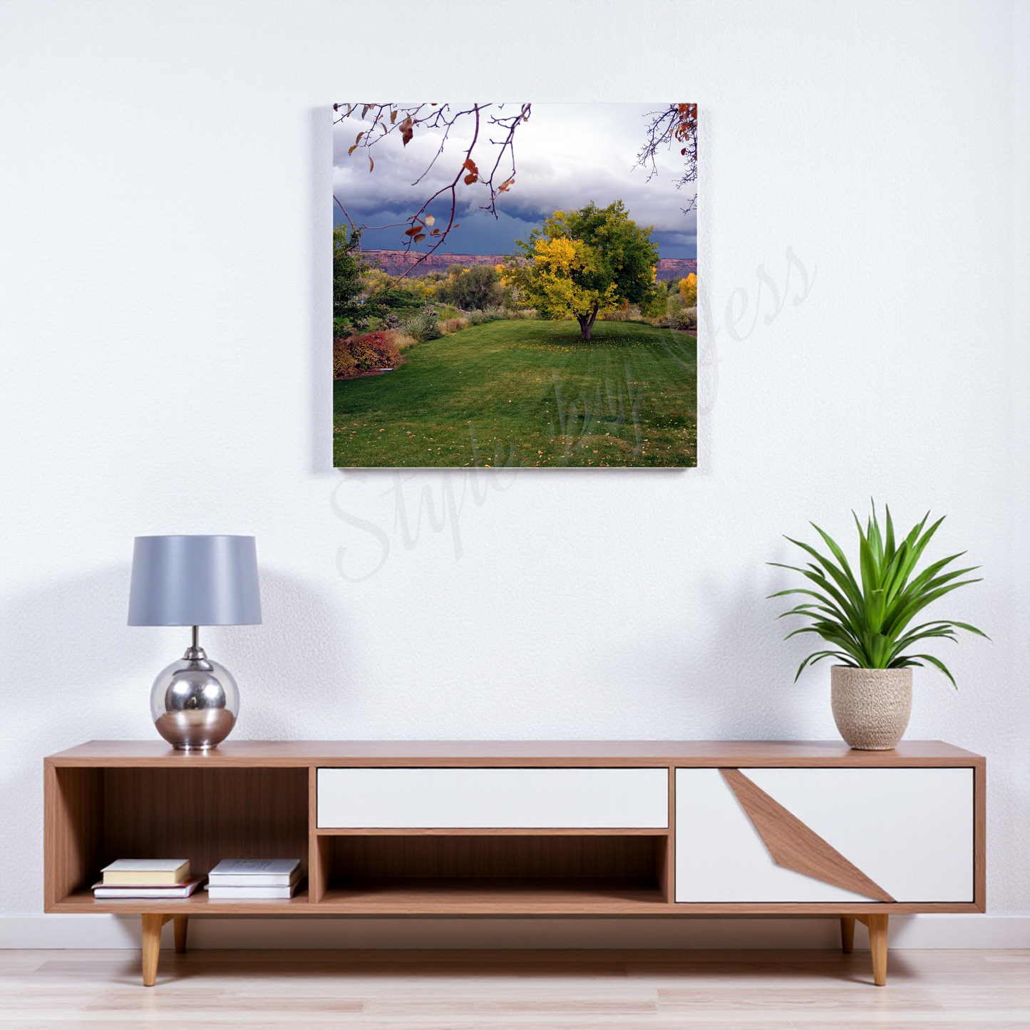 Metal Wall Art Nature Landscape Photography Print - Fall Colors Storm Clouds