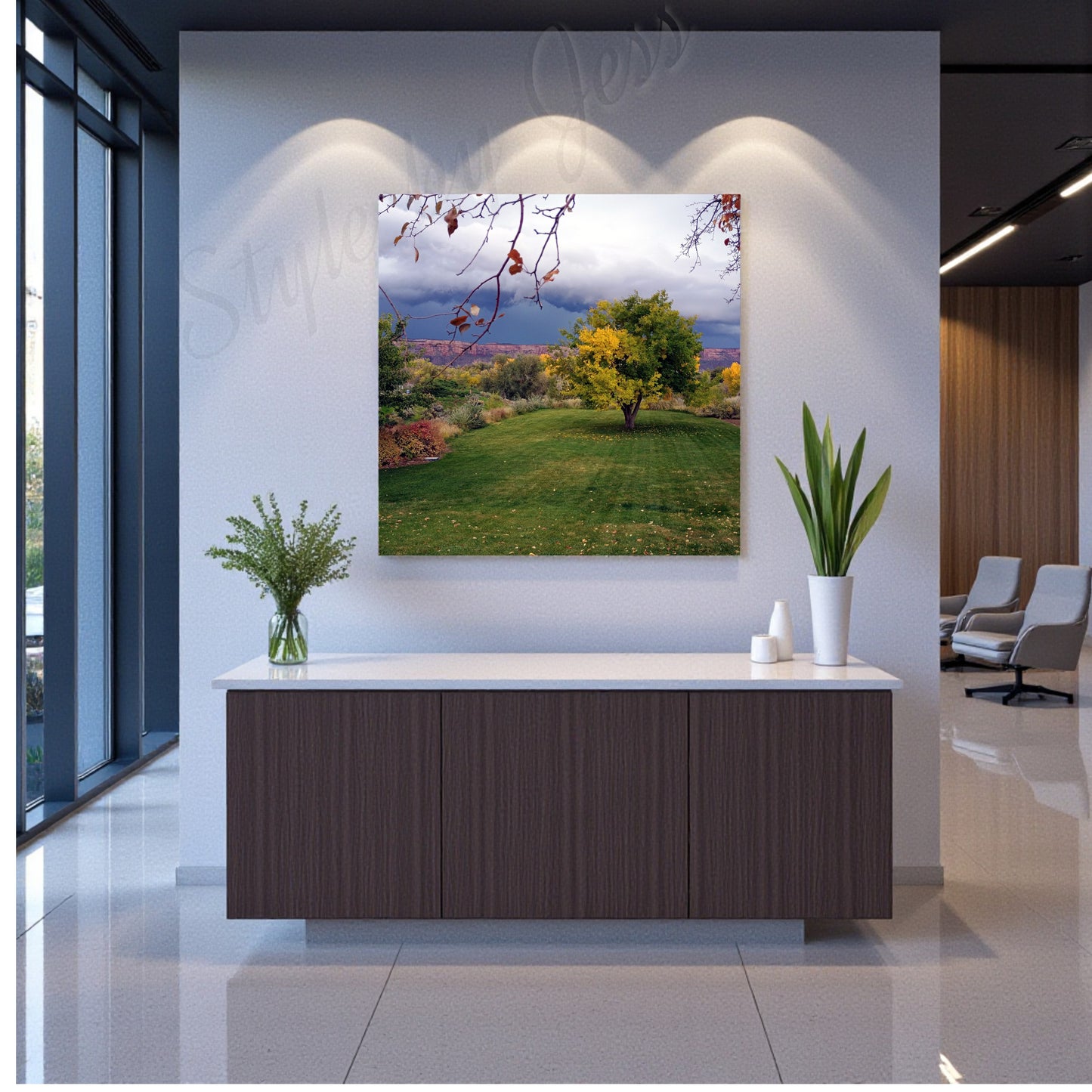 Metal Wall Art Nature Landscape Photography Print - Fall Colors Storm Clouds