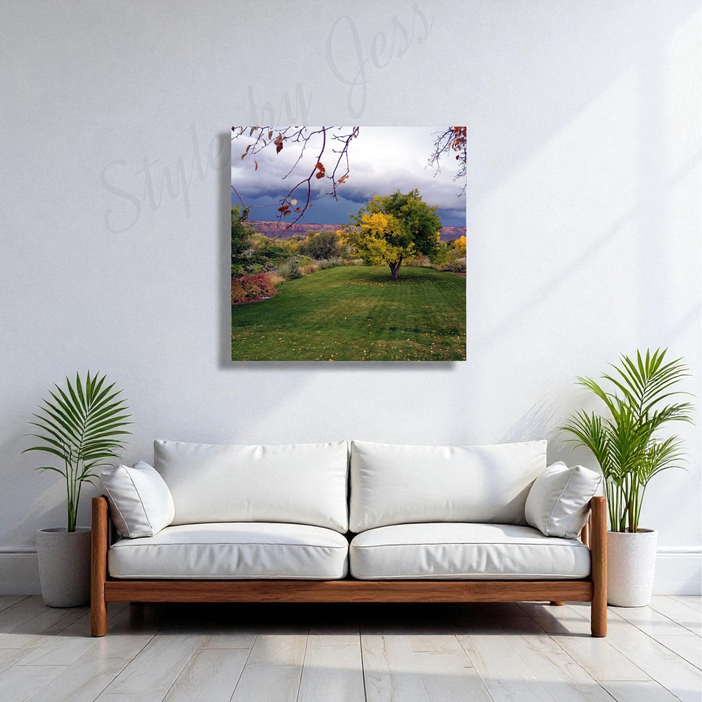 Metal Wall Art Nature Landscape Photography Print - Fall Colors Storm Clouds