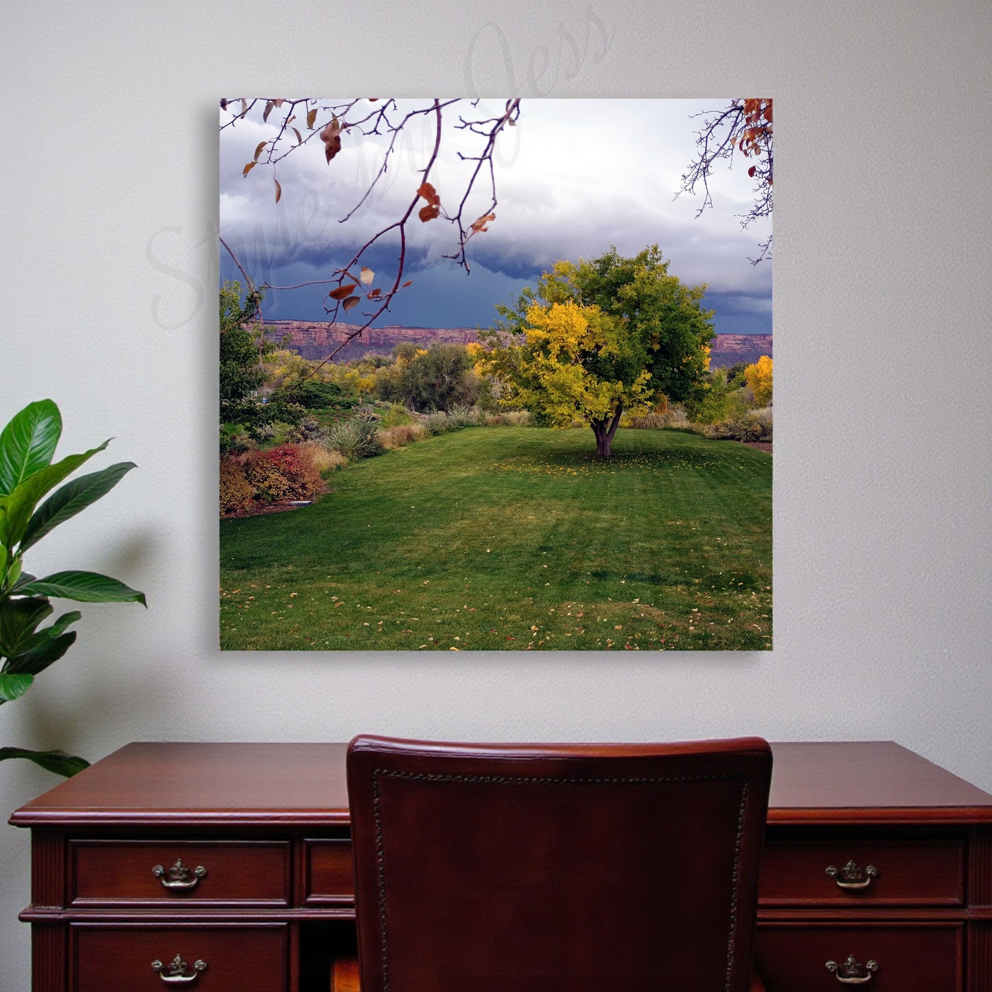 Metal Wall Art Nature Landscape Photography Print - Fall Colors Storm Clouds