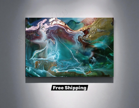 Abstract art piece with free shipping text on a gray background a Style by Jess