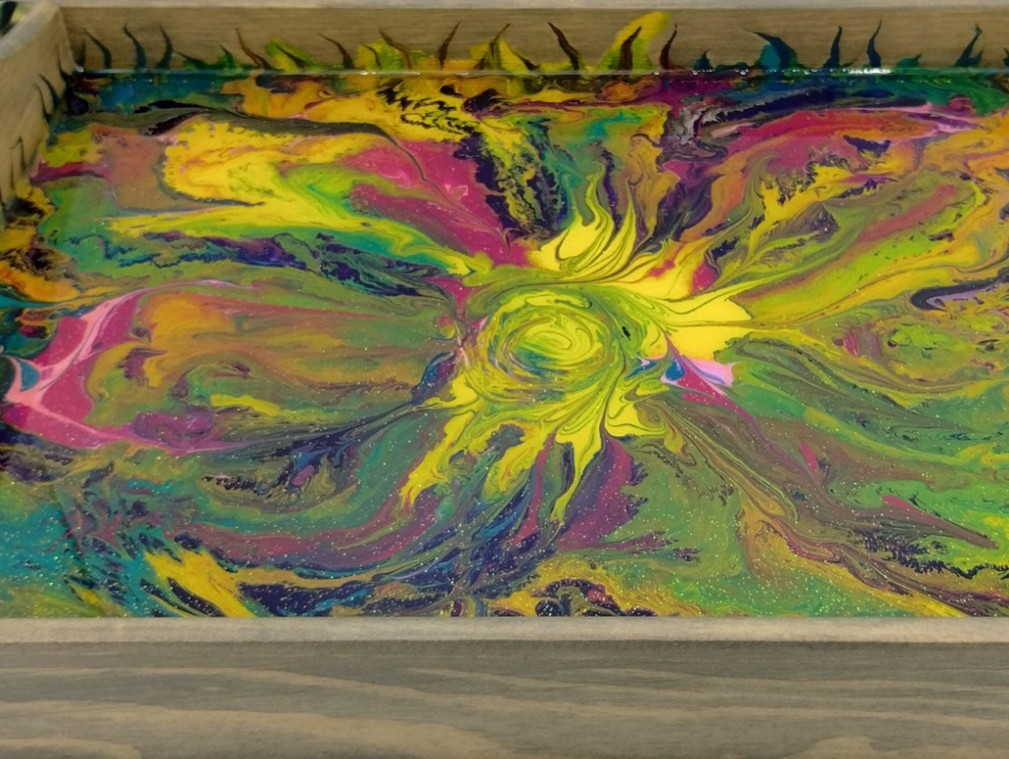 Abstract Art Wood Serving Tray – Colorful Boho Centerpiece | Ottoman Tray | Unique Handmade Gift for Her | Style by Jess
