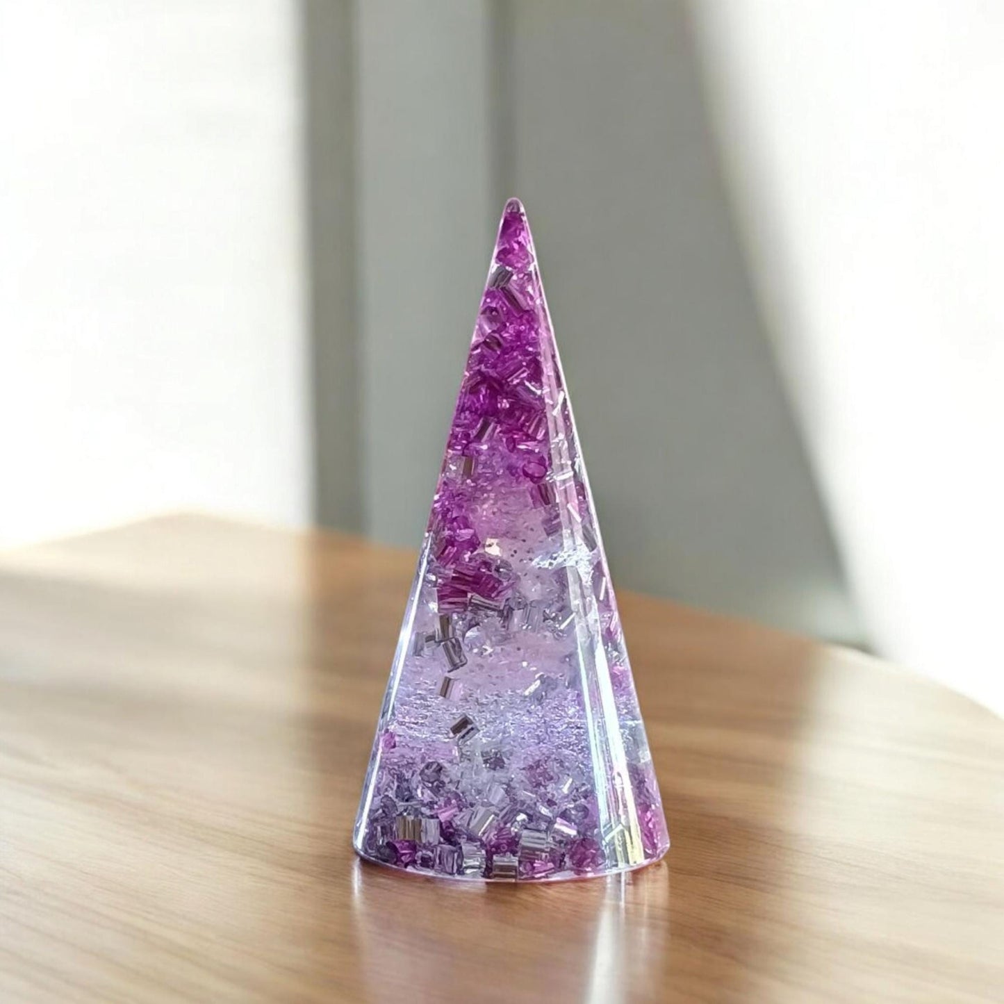 Ring Holder for Jewelry - Handmade Purple Silver Ring Cone Display Organizer Gift for Her