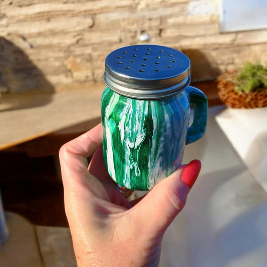 Spice Shaker Glass Salt Shaker Cinnamon Hand Painted Glass Art Custom Kitchen Gifts Unique Mom Gift