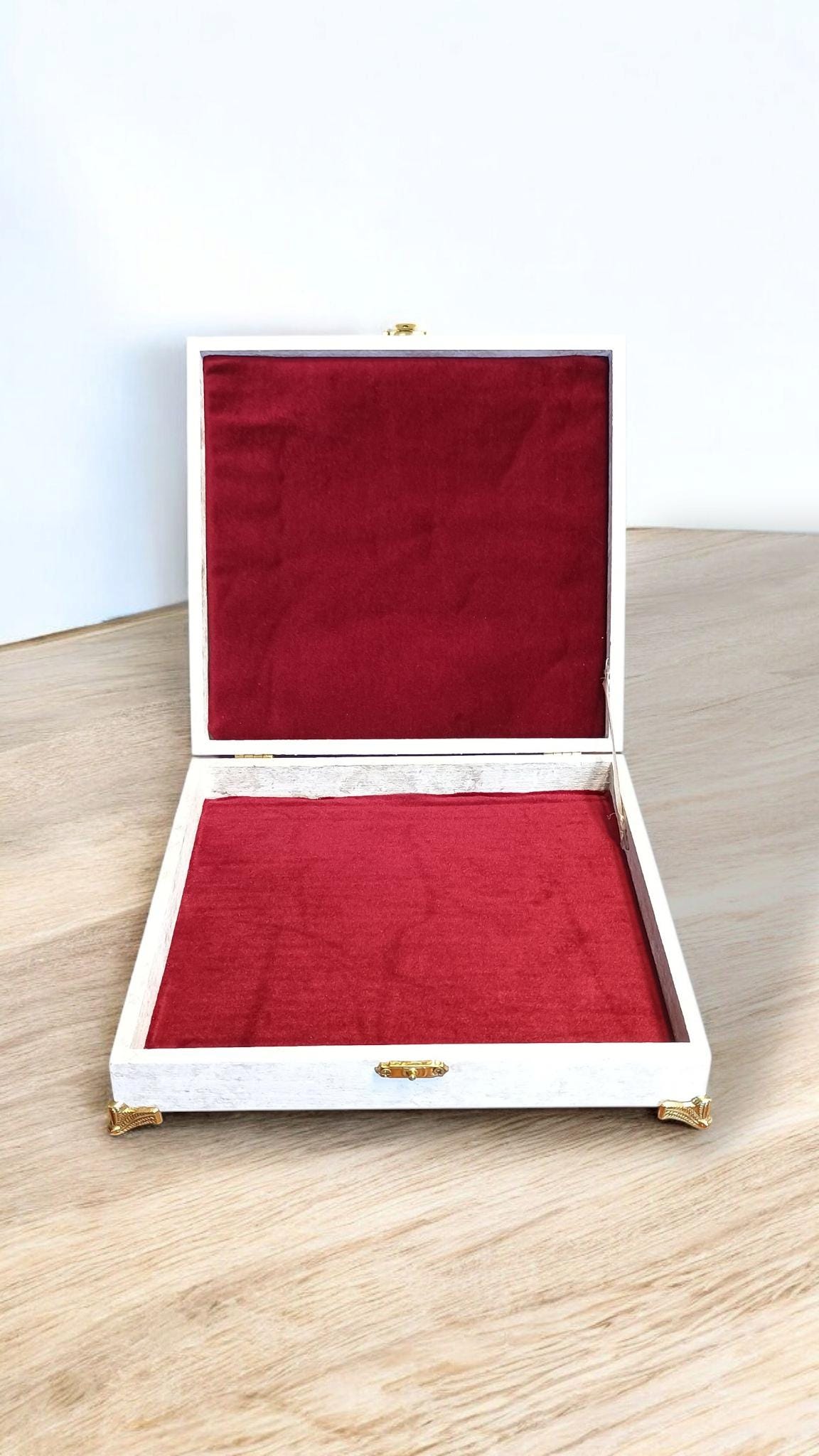 Handmade Rose Wood Jewelry Box - Custom Keepsake Gift Box for Women | Wedding Anniversary Birthday Gift | Elegant Organizer with Roses