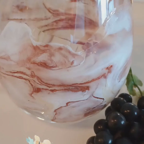 Video of Hand Painted Resin Stemless Wind Glass Handmade Style By Jess.