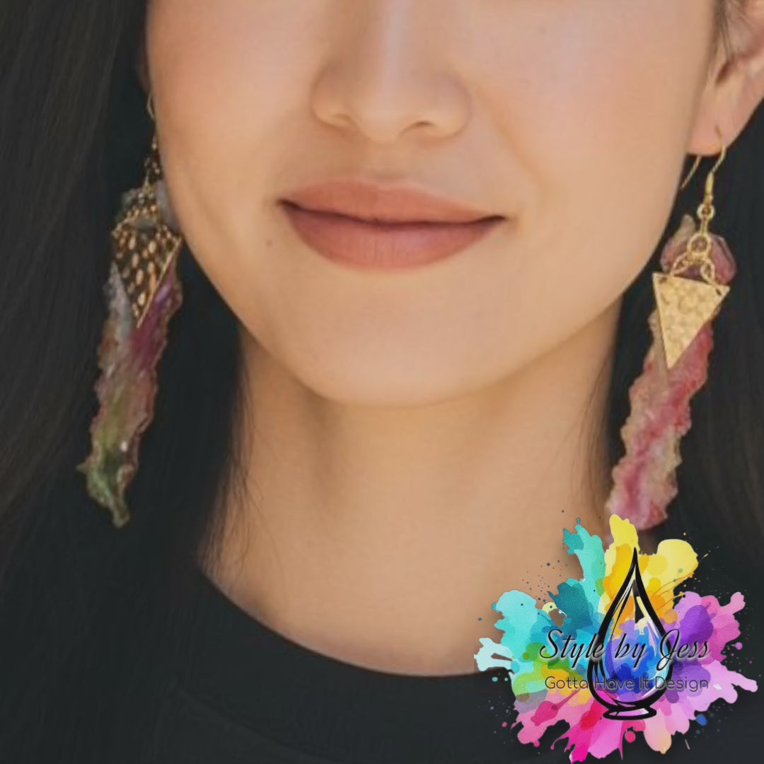 Video of one of a kind handmade dangle earrings a Style By Jess
