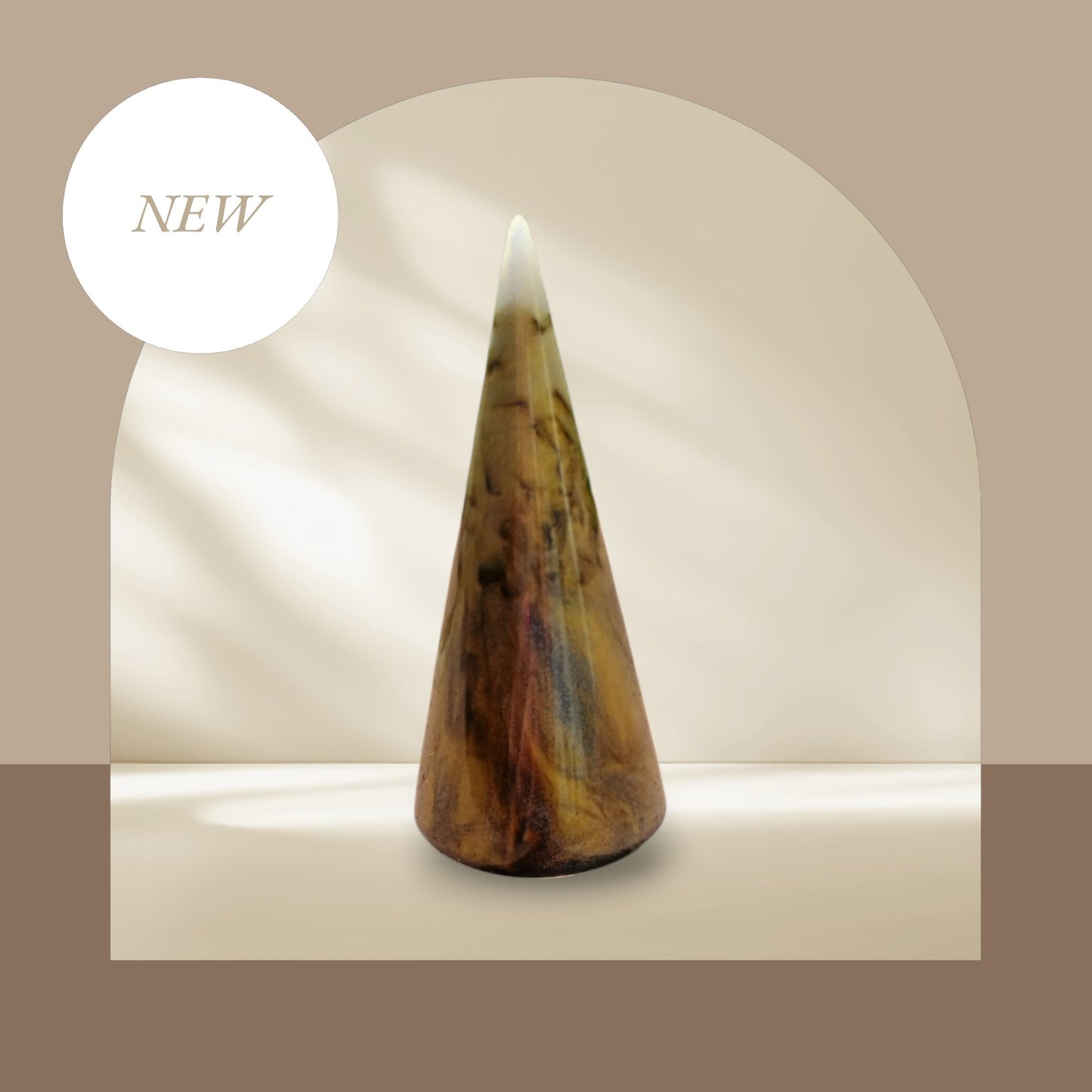 Resin Ring Holder Cone | Handmade Black Gold Jewelry Dish | Custom Ring Dish | Vanity Decor Gift