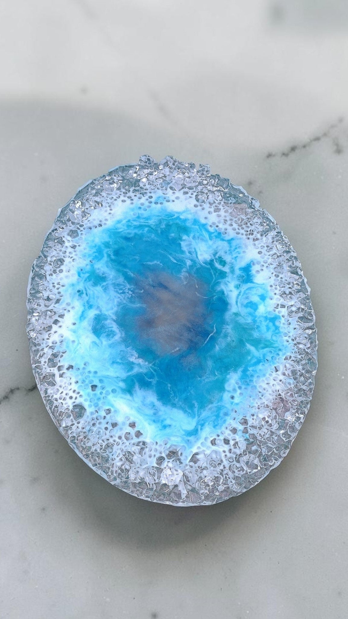 Resin Charcuterie Board | Oversized 20x14 Ocean Art Serving Platter | Handmade Home Decor
