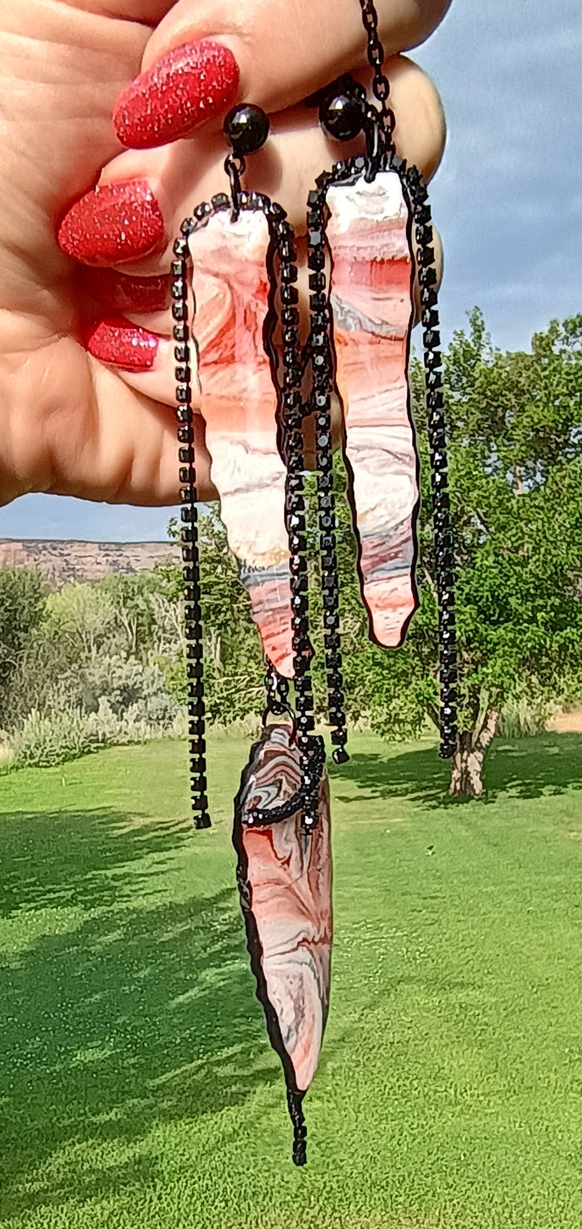 Resin Earring & Pendant Necklace Set | Handmade Boho Jewelry | Earth Tone Marble | Gift for Her