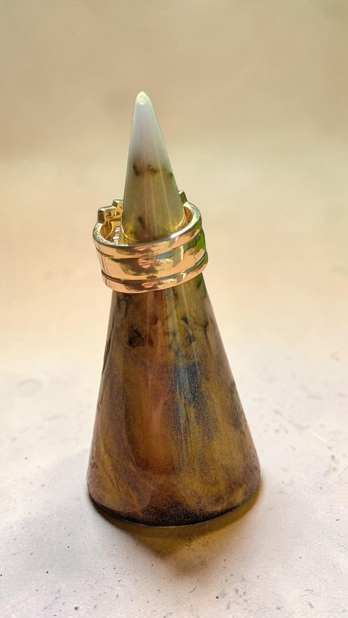 Resin Ring Holder Cone | Handmade Black Gold Jewelry Dish | Custom Ring Dish | Vanity Decor Gift