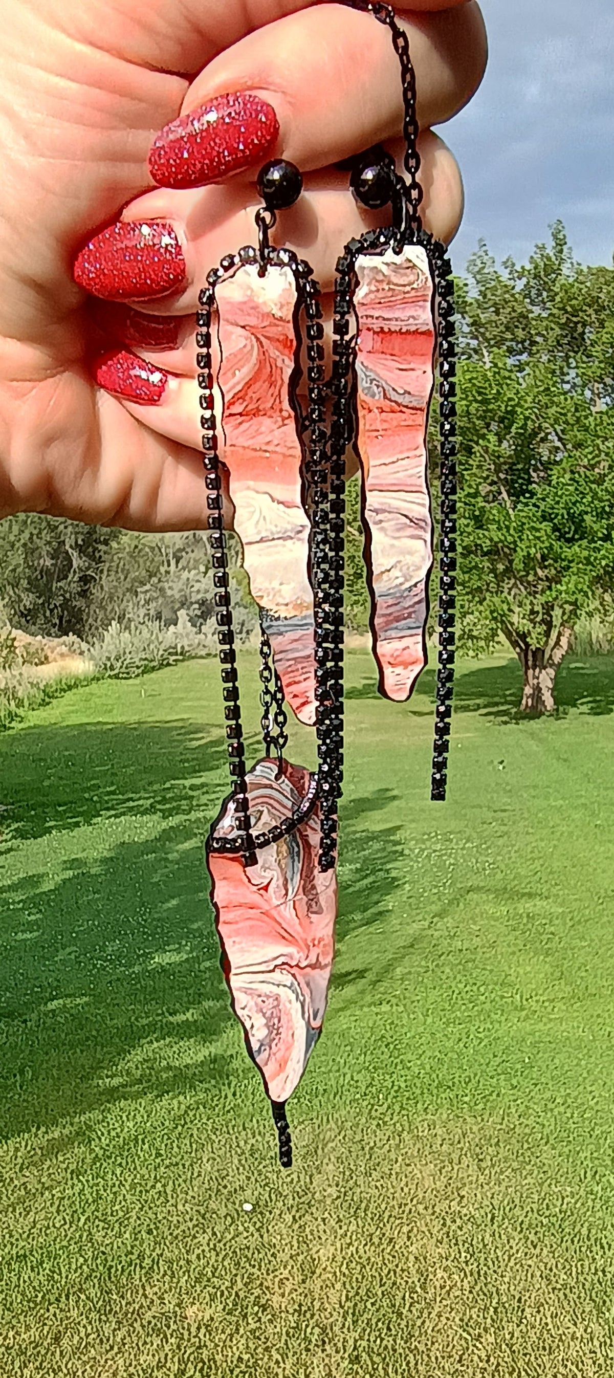 Resin Earring & Pendant Necklace Set | Handmade Boho Jewelry | Earth Tone Marble | Gift for Her